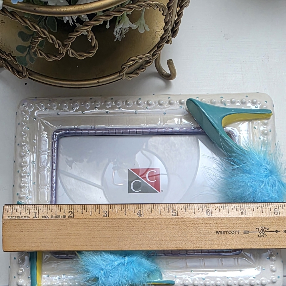 Turquoise Feathered Frame - Picture 8 of 8